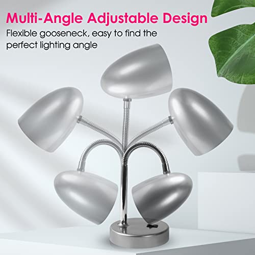 E ENERGETIC LIGHTING LED Desk Lamp, 3.5W 240LM 4000K Cool White Study Lamps for Bedroom and Office, Eye Protection, ETL Listed Silver Table lamp - color: Desk Lamp-Silver