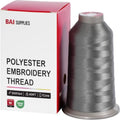 BAI Polyester Embroidery Machine Thread 5000 Yards Dark Silver Gray+958 - color: Dark Silver Gray+958