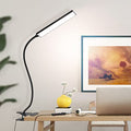 Vansuny Clip on LED Desk Lamp, Eye-Caring USB Reading Light for Home Office - color: Black