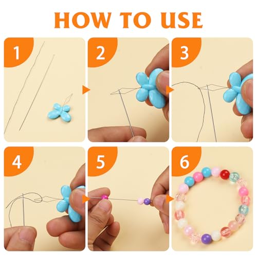 UOOU 39 Pcs Big Eye Beading Needles Long Straight Bead Needles - style: StyleA