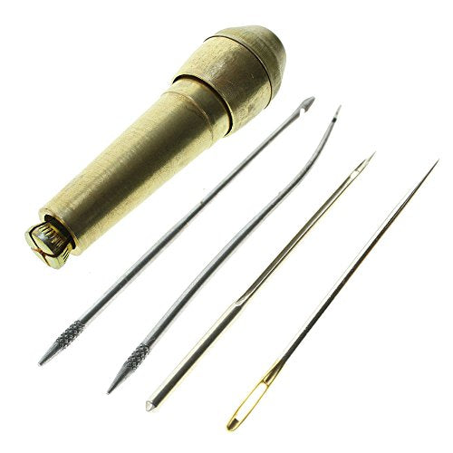 BIGTEDDY - Leather Working Tools and Supplies with Leather Tool Box Prong Punch Edge Beveler Wax Ropes Needles Perfect for Stitching Punching Cutting Sewing Leather Craft Making