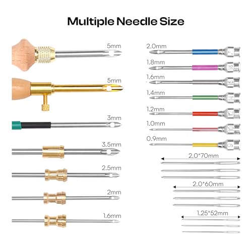 Pllieay 36PCS Punch Needle Kit for DIY Embroidery - Punch Needle with Finger Cots, Wooden Handles, Storage Bag, Ideal for Punch Needle Kits Adults Beginner - size: 36pcs Punch Needle
