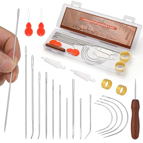 TLKKUE 22 Pcs Heavy Duty Sewing Needles Kit with Hand Sewing Needles