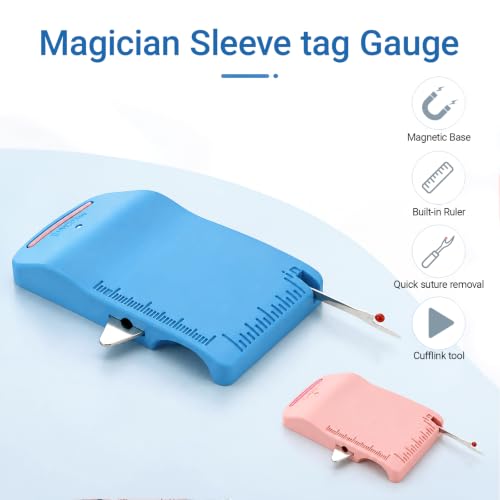 Magnetic Sewing Machine Sleeve Tool Seam Guide with Seam Ripper Ruler Scale - color: blue