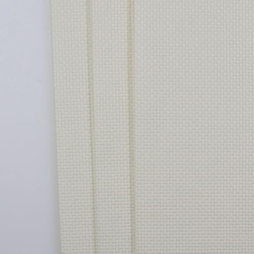 KCS 3 pc of 12" x 18"(30cmx45cm) Counted Cotton Aida Cloth Cross Stitch Fabric (Antique White,14CT) - color: Antique White, size: 14CT