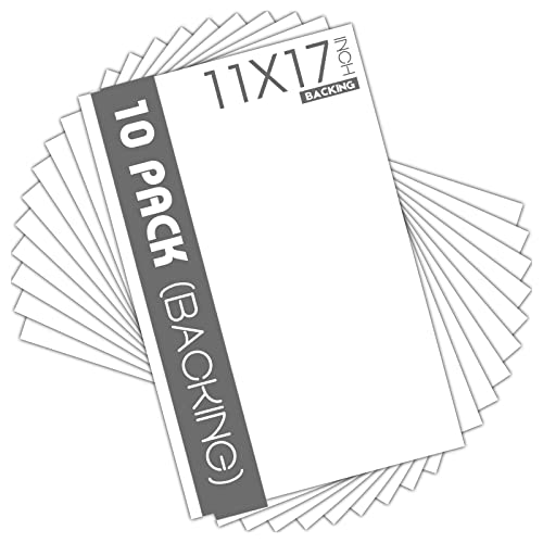 Mat Board Center 11x17 Backing Boards, 10 Pack White Backboards for Frames - size: 11x17