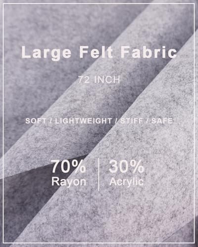 Gray Felt Fabric 72" x 36", Large Stiff Craft Felt Sheet by The Yard - color: Gray, size: 72" X 36" (1 Yard)