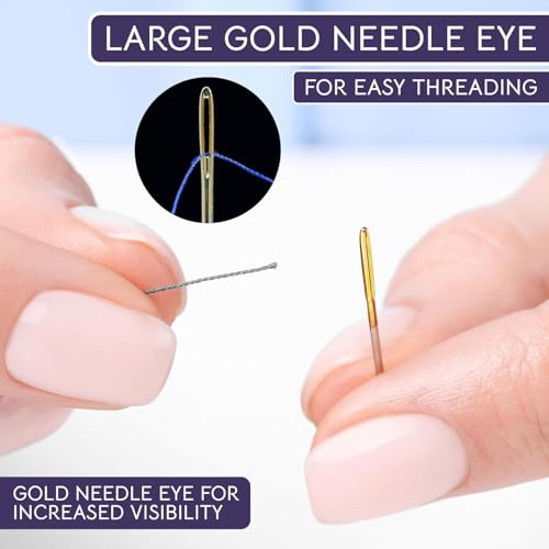 The Quilted Bear Gold Eye Knitters Sewing Needles, Assorted Sizes - size: Knitters Needles Assorted