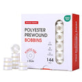 Poolin Size L (SA155) Prewound Bobbins Plastic Sided Bobbin Thread - color: white-70D