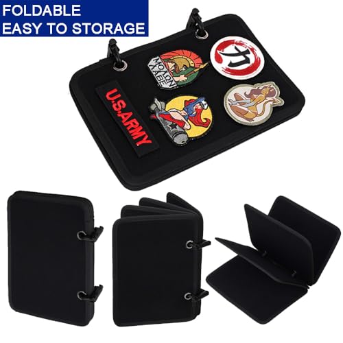 7.1" x 10.6" Tactical Patch Binder, Hook and Loop Patch Collection Book, 4-Page Portable Patches Display Album with Ring Binder Design, for Morale,Military,Flag,Funny Meme Badges Storage - size: 7.1x10.6 inch