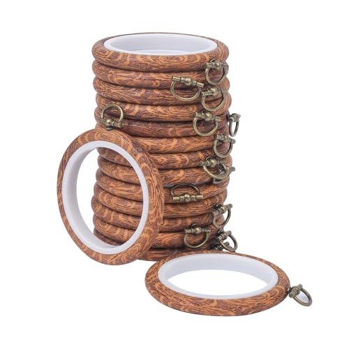 15 Pcs 3.4 Inch Embroidery Hoop Set, Imitation Wood Rubber Cross Stitch Hoops, Round Sewing Frames for DIY Crafts, Art Projects, and Gift Making - style: 3.4Inch