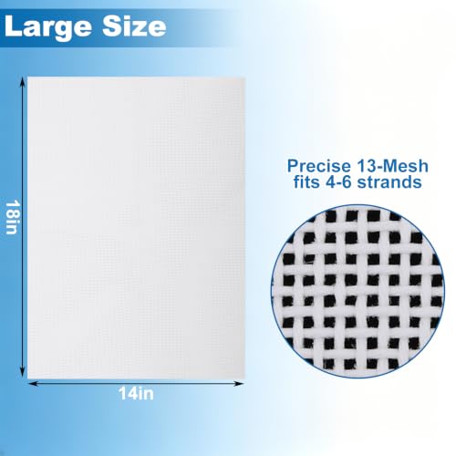13 Mesh Needlepoint Canvas,14" x 18" Blank Cotton Embroidery Cloth(14" x 18") - color: 14" X 18"