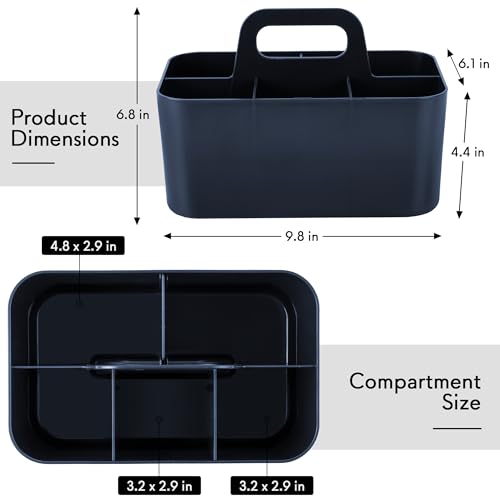 Tiawudi Multipurpose Caddy Organizer, Plastic Caddy with Handle, Stackable Desk Organizer for Stationery, Marker and Pencil, Office Supplies Organizer, Dorm Caddy - color: Dark Blue, size: Rectangle