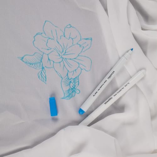 KEARING 4PCS Water Erasable Fabric Marker Set - Blue & White Sewing Pens - size: Water-Erasable Set(Blue+White)
