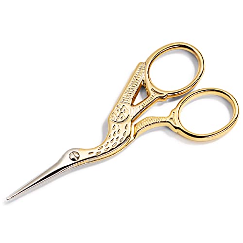 Prym 3-1/2" Stork Embroidery Scissors, Gold