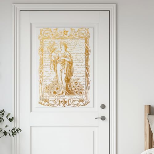 3 Sheets Queen Rub on Transfers for Crafts and Furniture 12×6inch Vintage Baroque Lace Border Furniture Transfer Stickers for Wood Furniture Cabinet Dressers Home Decor - style: Queen