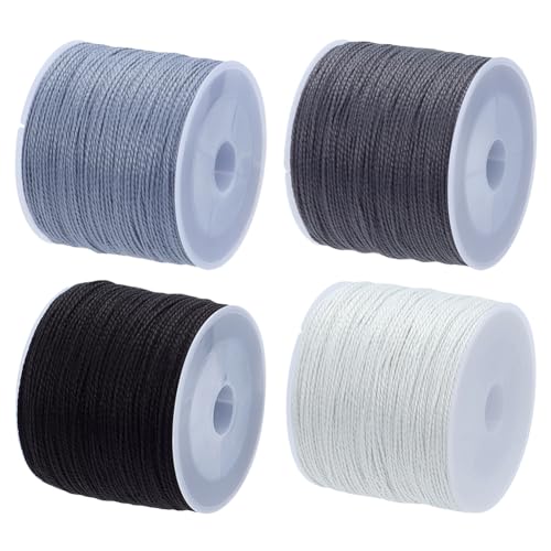 FREEBLOSS 4Pcs Sashiko Thread Sashiko Skein 110 Yards*4 Colors Grey Cotton Embroidery Sewing Thread Japanese Quilting & Embroidery Sashiko Kit Supplies - color: Gray