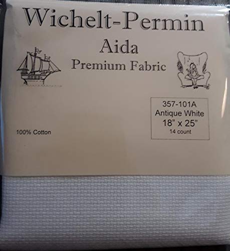 Wichelt Permin Premium Aida Cross Stitch Fabric 14 Count Antique White 18" x 25"