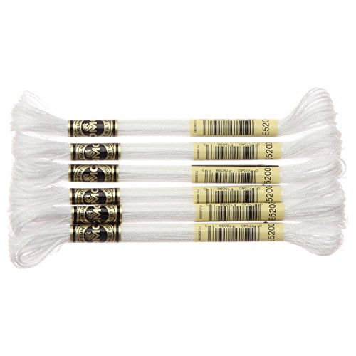 DMC Light Effects Embroidery Floss - 8.7yd - 6/Pkg - Glow in The Dark (E940) (Cream (E5200)) - color: Cream (E5200)