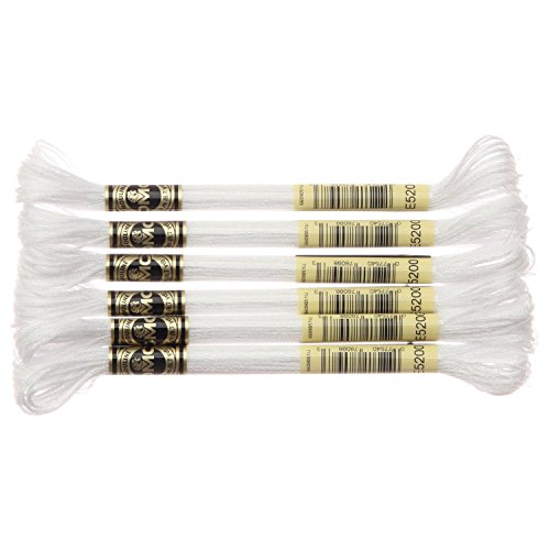 DMC Light Effects Embroidery Floss - 8.7yd - 6/Pkg - Glow in The Dark (E940) (Cream (E5200)) - color: Cream (E5200)