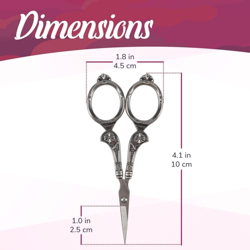 JubileeYarn Flourish Embroidery Scissors - Gunmetal - 1 Scissor - color: Flourish - Gunmetal, size: 1 Scissor