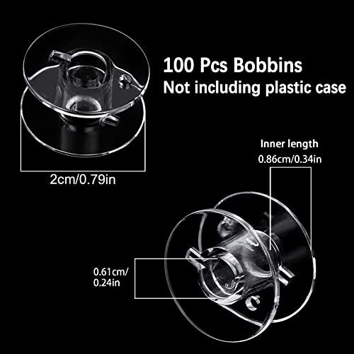 100 Pcs Bobbins, Bobbins for Brother Sewing Machine, Plastic Bobbin, Sewing Bobbins Class 15 Bobbins, Bobbins for Singer Sewing Machine Bobbins for Sin-ger/Bro-Ther - size: 100 PCS