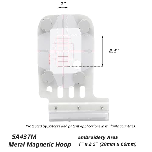 Sew Tech Magnetic Embroidery Hoop for Brother, 1x2.5in 20x60mm Round SA437 - size: 1"x2.5" - SA437M