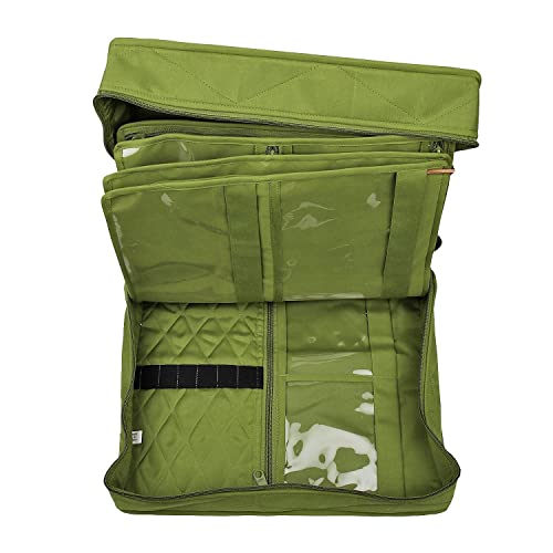 Yazzii Quilter’s Project Bag with 19 Pockets - Portable Storage Craft Bag Organizer - Multipurpose Storage Organizer for Quilting, Patchwork, Embroidery, Needlework Green - color: Green