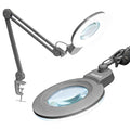 Neatfi XL Bifocal LED Magnifying Lamp, 7” Acrylic Lens, 2.25X/6X Magnification, 1,600 Lumens Dimmable | Hands-Free Close Work | Crafting, Jewelry & Reading (Silver, 7-inch Lens, Non-CCT with Clamp) - color: Silver, size: 7-inch Lens, Non-CCT with Clamp