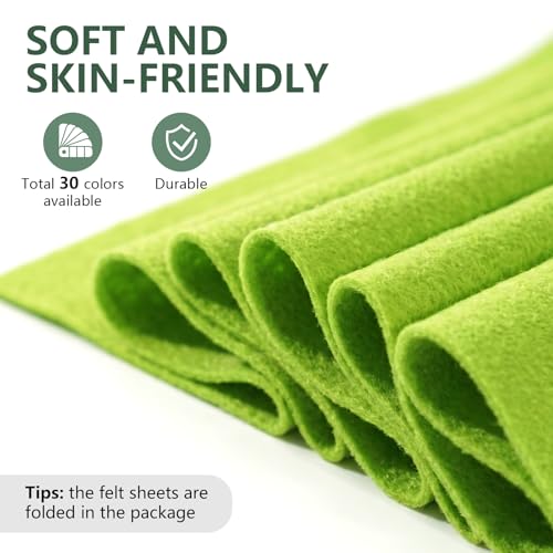 Apple Green Soft Felt Sheet 36'' X 36'', 1.4mm Felt Fabric Sheet for Crafts - color: Apple Green