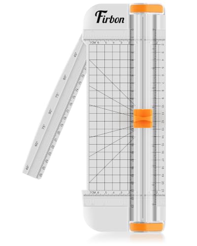 Firbon A5 Paper Cutter, Small Straight Paper Trimmer with Side Ruler - color: A5-white