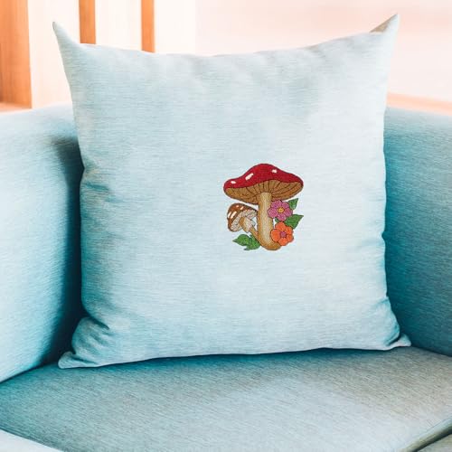 ORIGACH 4 Sheets Large Water Soluble Embroidery Patterns Stabilizers - Pre-Printed Mushroom, Moon, Star & Flower Hand Sewing Stabilizers- Stick & Stitch Embroidery Patterns for Hand Sewing Beginner - color: Mushroom Moon Star & Flower