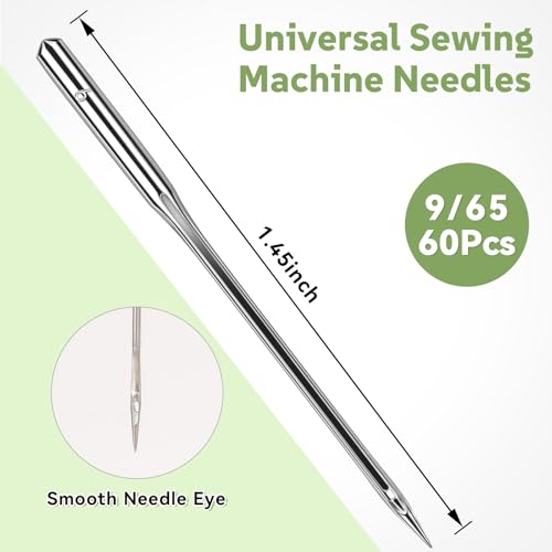 60 PCS Universal Sewing Machine Needles, Size 65/9 Needles - size: 65/9