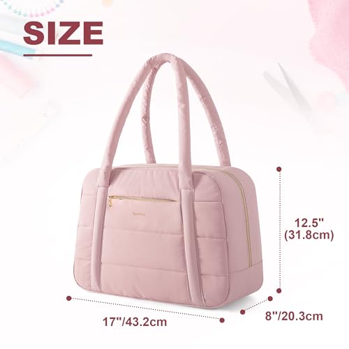 Teamoy Puffer Sewing Machine Carrying Case, Pink - color: Pink
