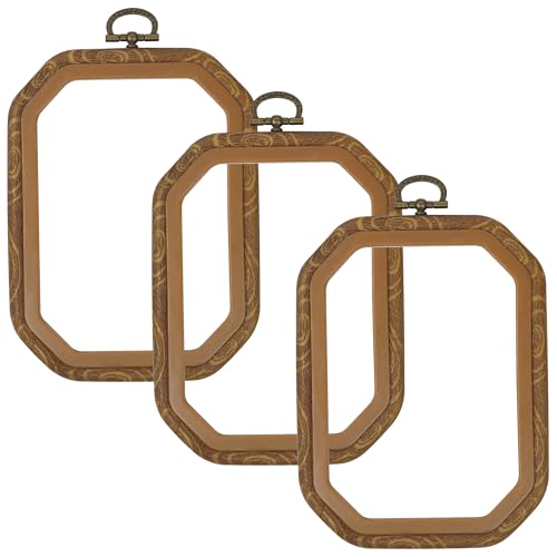 Resin Decorative Embroidery Hoop - 3 Pieces 6*4.5 inch Cross Stitch Hoops Set, Resin Embroidery Frame for Display Sewing Craft Hanging Ornament - style: Square-6*4.5inch-3pcs
