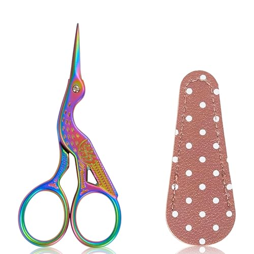 3.6 Inch Small Sewing Scissors Stainless Steel Sharp Pointed Tip Scissors with Case for Thread Trimming,Embroidery and Scrapbooking,Crafting,Colorful - size: 3.6 Inch, style: Style B1120