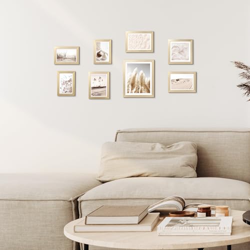 ArtbyHannah Gallery Wall Frame Set, 8 Pack Gold Picture Frames, Small - color: Gold, size: Small