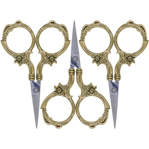 JubileeYarn Blooming Embroidery Scissors - Bronze - 3 Scissors - color: Blooming - Bronze, size: 3 Scissors