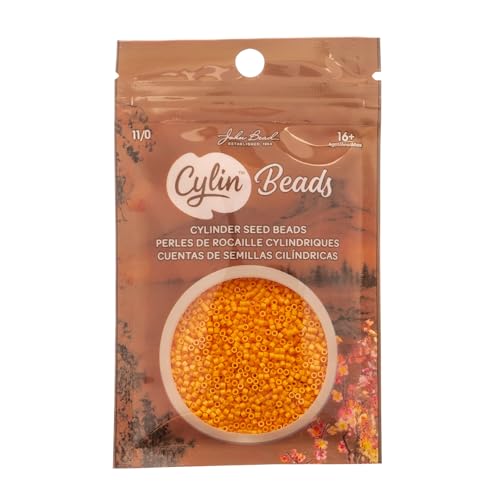 John Bead 25g Cylin Beads Saffron Spice 11/0 Glass Cylindrical Seed Beads for Jewelry Bracelets Necklaces Earrings Making Embroidery - color: Saffron Spice