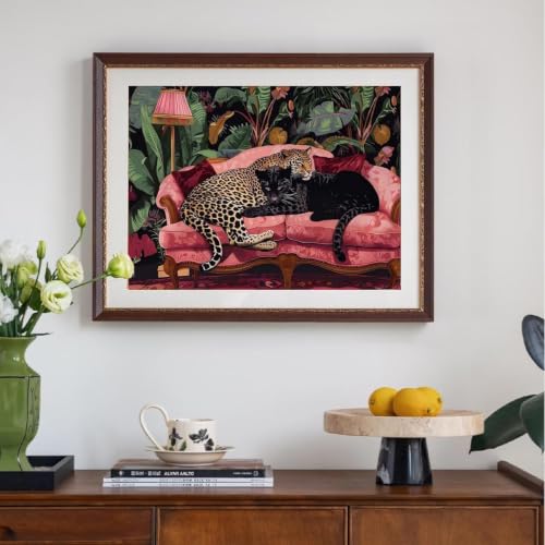niurenmaoyi Leopard Stamped Cross Stitch Kits for Beginner,16X12In - color: Cross Stitch Kits00617-04