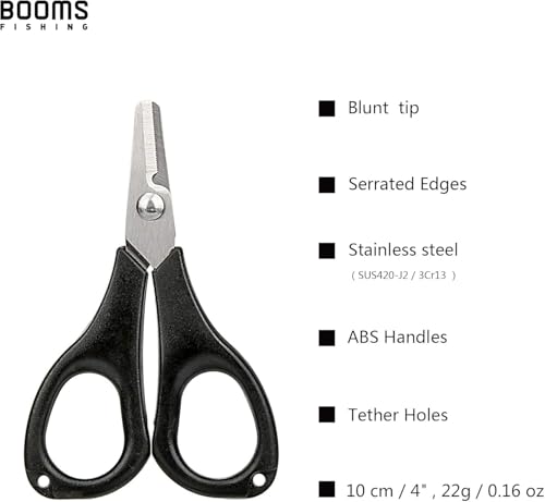Booms Fishing S01 Fishing Scissors for Braided Line, 4 Styles Options - color: Black_1