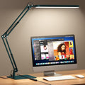 SKYLEO LED Desk Lamp with Slim Base - Adjustable Swing Arm Desk Light, Dimmable, Timer, Eye Protection, Memory Function, 1300LM, 12W, Green - style: Green swing arm with Base
