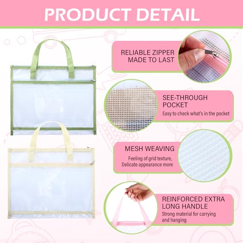 Clysee 5 Pcs Sewing Project Bag 14x11 Needlepoint Organizer, Morandi - color: Morandi