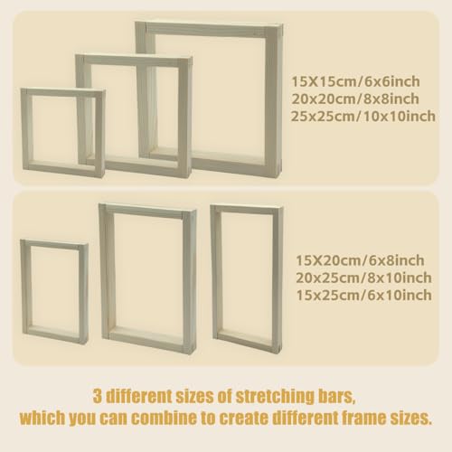 12 PCS Needlepoint Stretcher Bars, 6" 8" 10“ Canvas Stretcher Bar Frame
