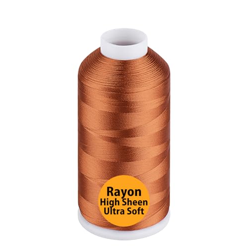 Simthread Rayon Embroidery Thread 5500 Yards, 40wt 100% Rayon Viscose for Commercial and Domestic Machines - Rust 1021 - color: Rust1021