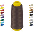 1800 Yards Serger Thread-Dark Brown, All Purpose Thread Sewing - color: 004-Dark brown, size: 40S/2