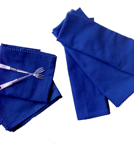 TARAN LIVING Kitchen Towels 100% Cotton Solid Kitchen Dish Cloths Hand Towel Reusuable Dish Towel for Cleaning & Drying Tea Towels Set with Hanging Loop - 18"x28" -Blue, Pack of 6 - color: Blue, size: Pack of 6