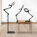 Magnifying Glass with Light and Stand,15x 3in1 Magnifying Lamp, 5 Color Stepless Dimmable,80 Led Desk&Floor Lamp with Lighted Magnifying Glass,Hands Free Magnifying Glasses for Close Work