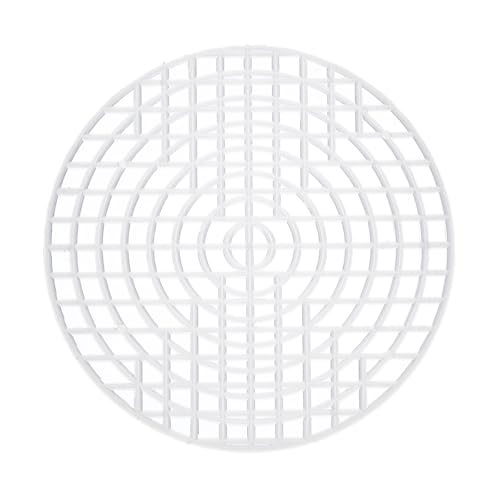 MECCANIXITY 10pcs 4" Plastic Mesh Canvas Sheet 4 Count Round Needlepoint Blank Canvas for Embroidery Knit Crochet Acrylic Yarn Crafting, White - size: 4"