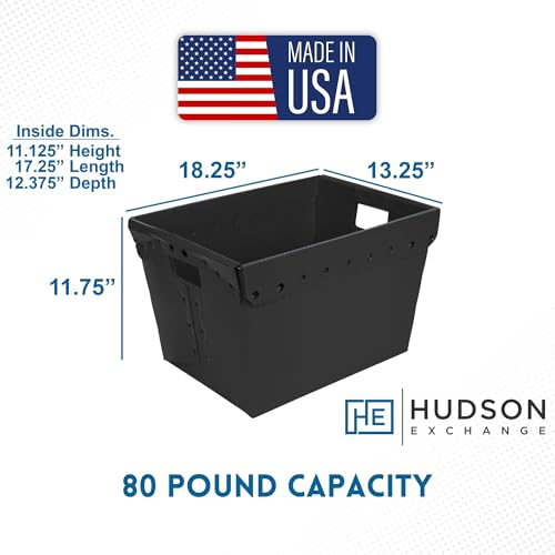 18x13x12" (3 Pack) Space Age Handled Storage Mail Tote, Black - color: Black